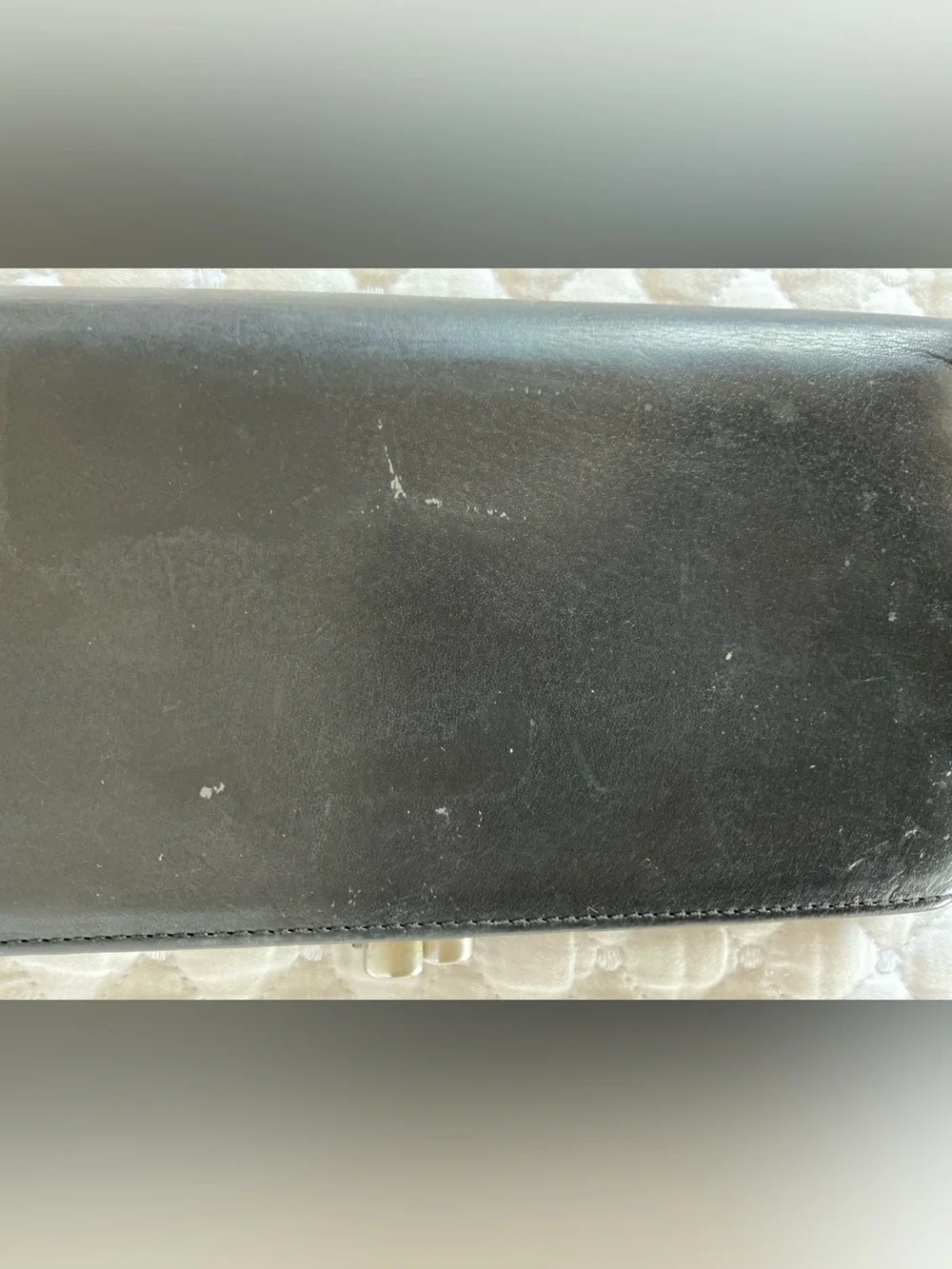 COACH Black Leather Men's Card Holder with Embossed Logo